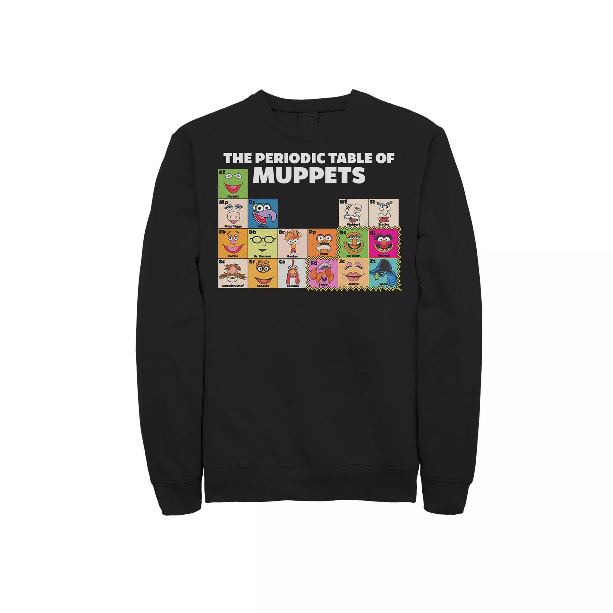 Disney's The Muppets Big & Tall Periodic Table Of The Muppets Fleece Sweatshirt, Men's, Size: 3XL, Black Product Image