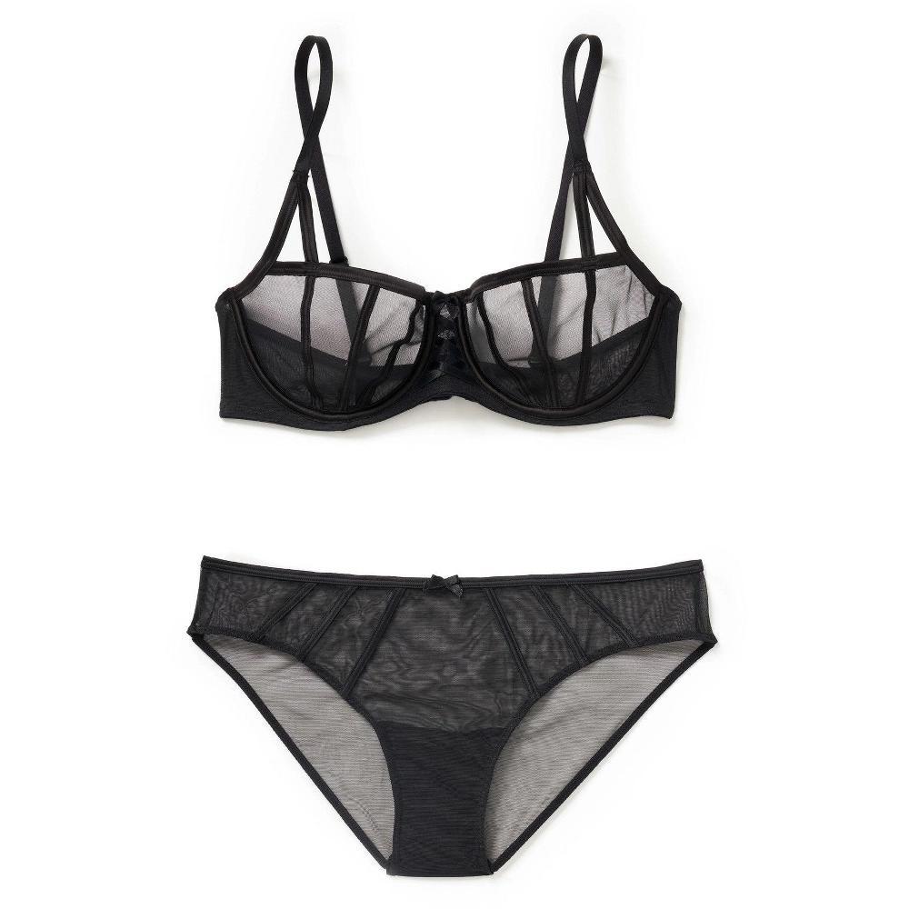 Adore Me Women's Bianca Balconette Bra 36B / Jet Black. Product Image