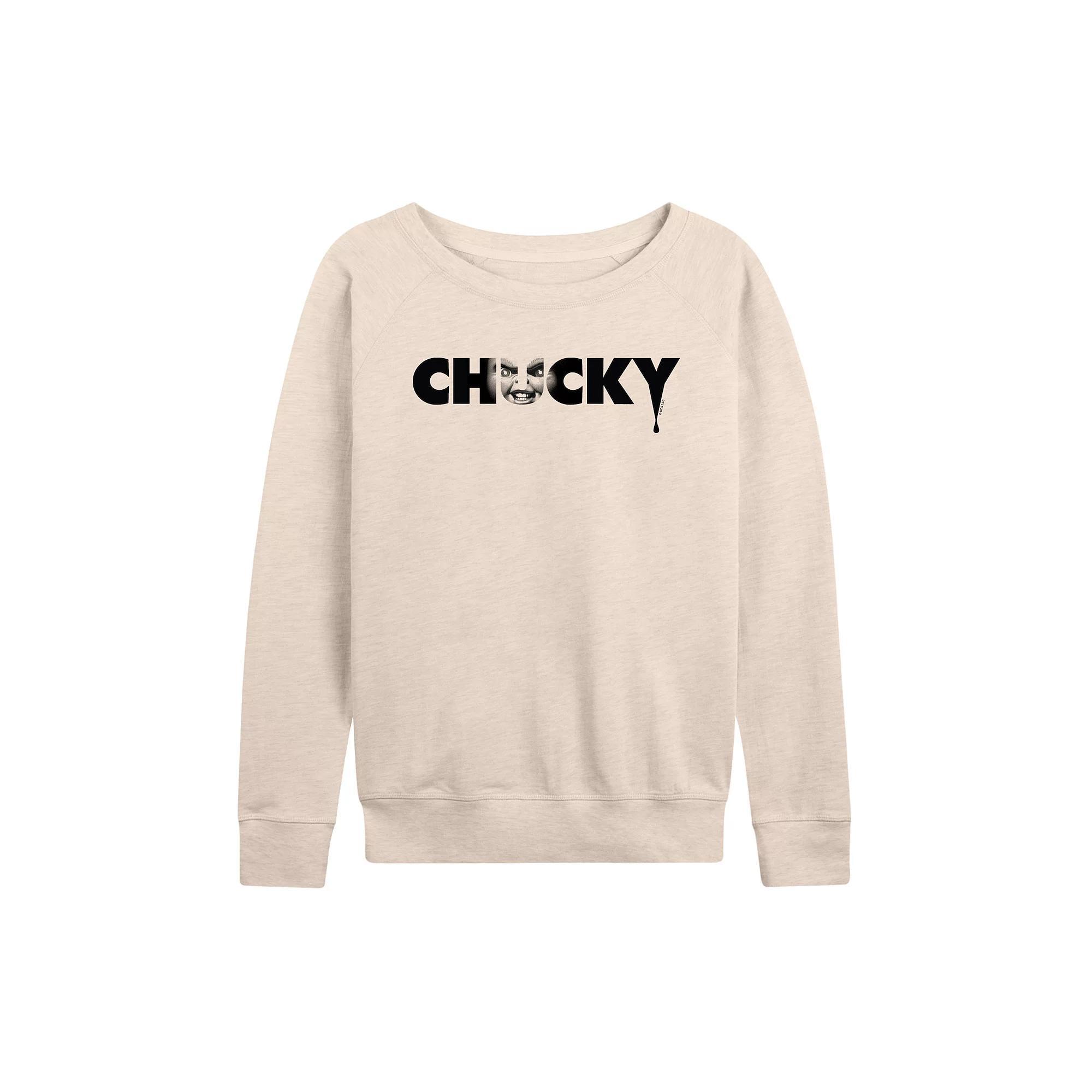 Womens Chucky Face Logo French Terry Long Sleeve Tee Product Image