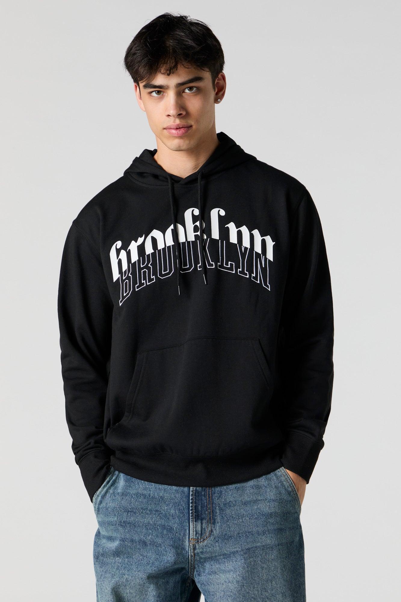 City Embroidered Fleece Hoodie Male Product Image