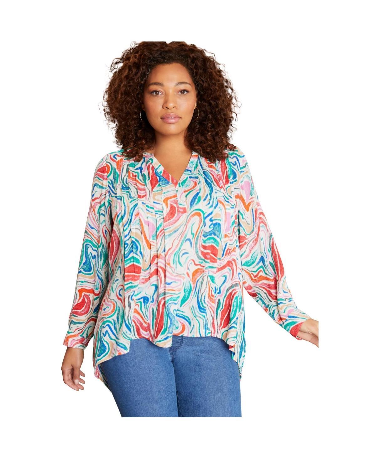 June + Vie Womens June + Vie Roll-Tab Popover Tunic Product Image