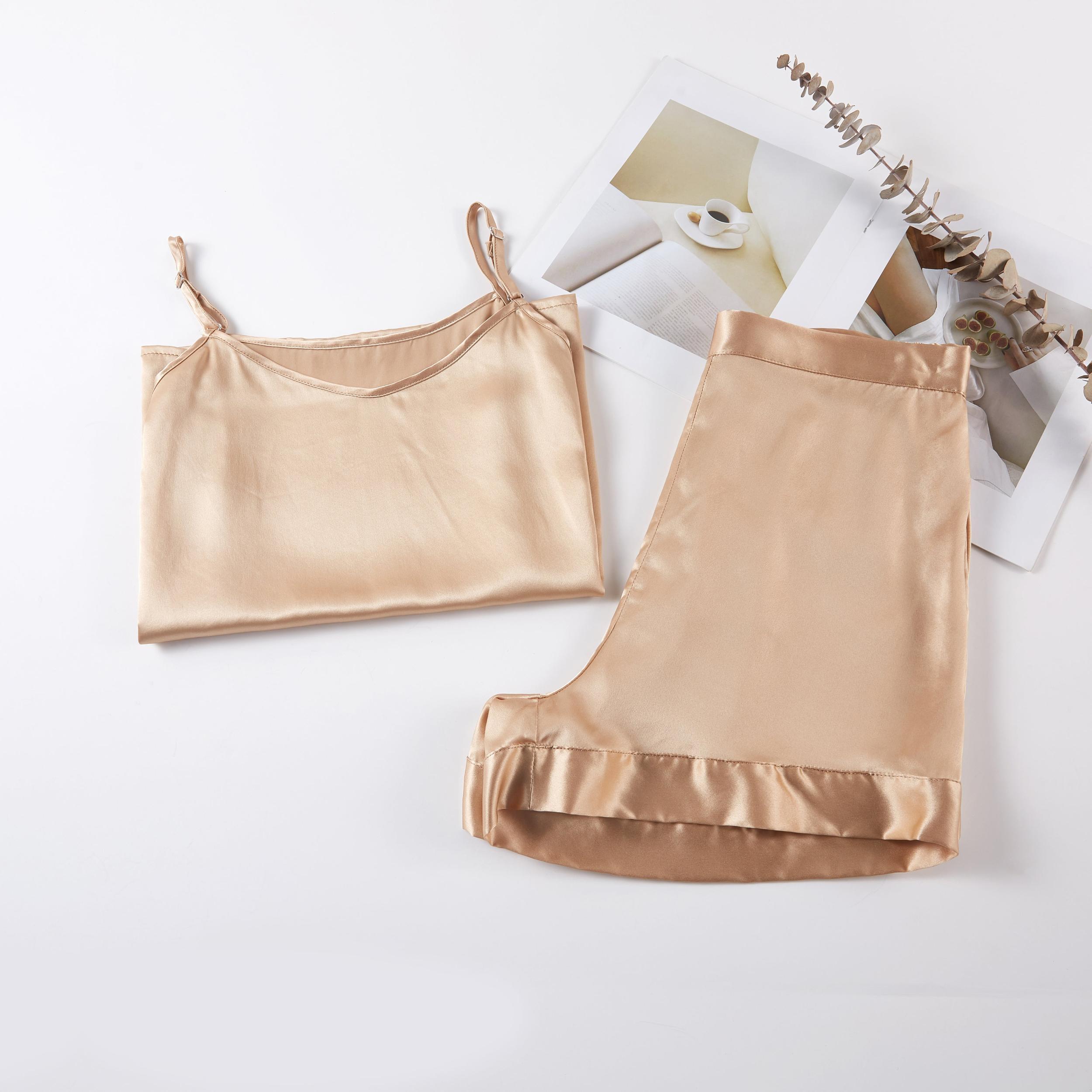 Champagne Pure Mulberry Silk Camisole | Relaxed Fit | 19 Momme | Soar Collection Product Image