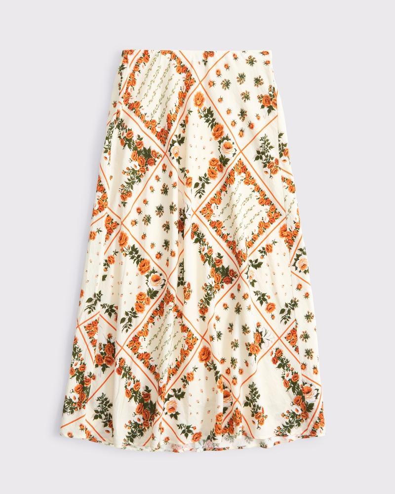 Mid Rise Knee-Length Maxi Skirt Product Image