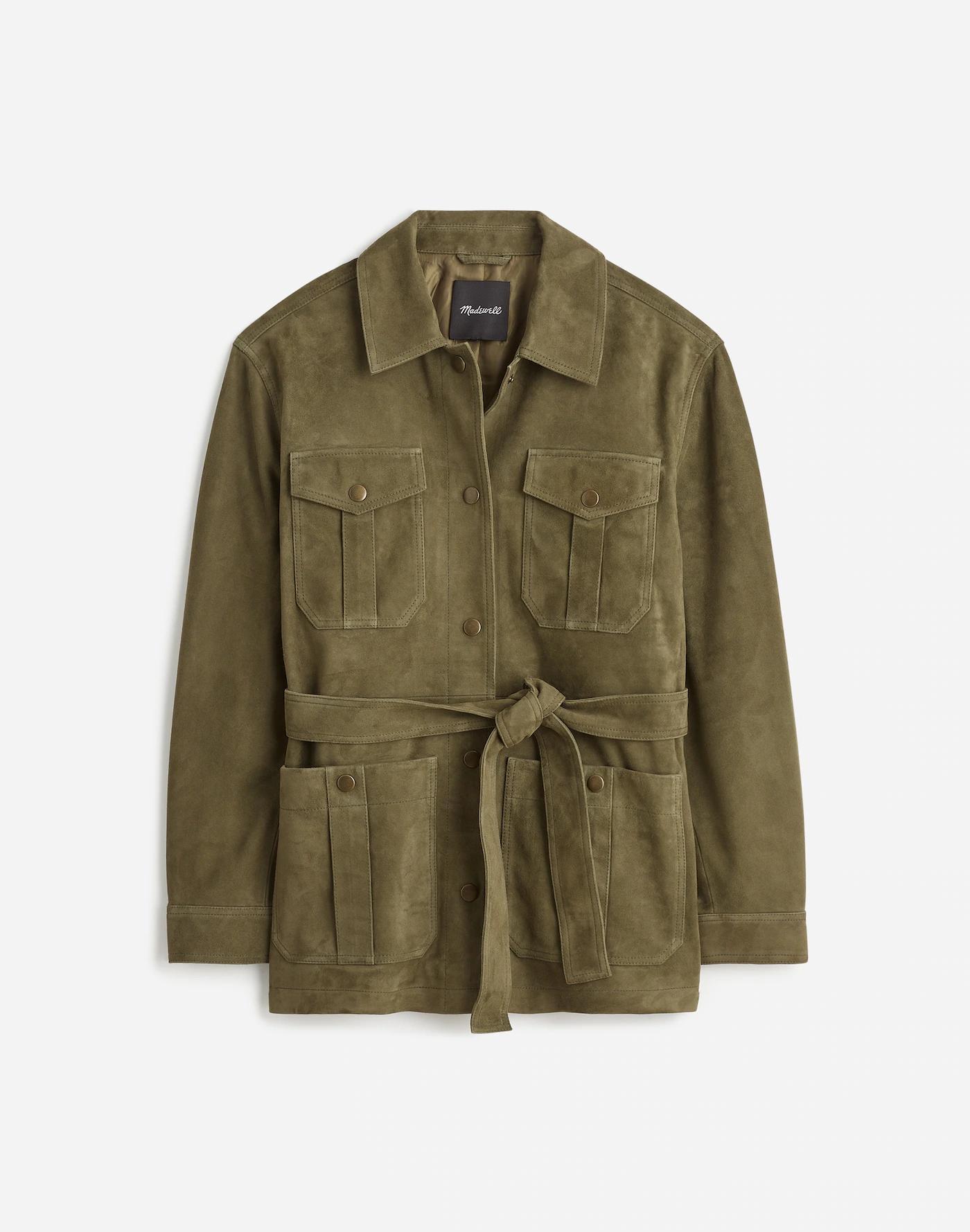 Belted Field Jacket in Suede Product Image