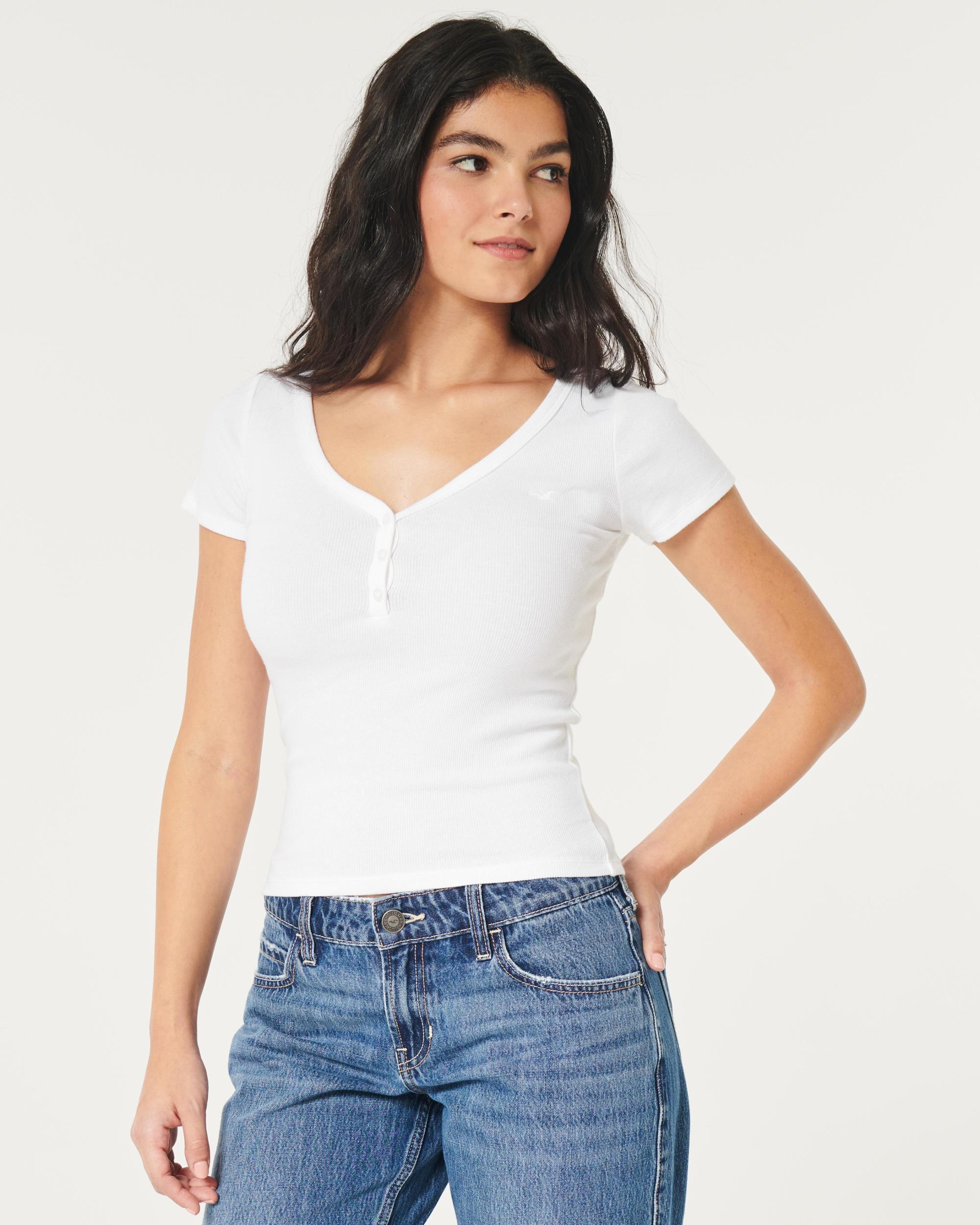 Ribbed Short-Sleeve Icon Henley Product Image
