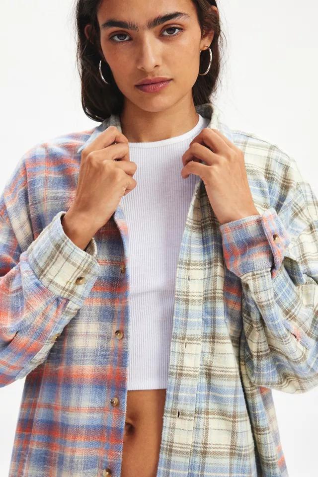 BDG Dani Oversized Flannel Shirt Womens at Urban Outfitters Product Image