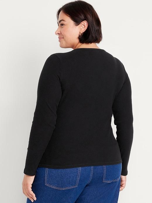 Plush-Knit Long-Sleeve T-Shirt Product Image