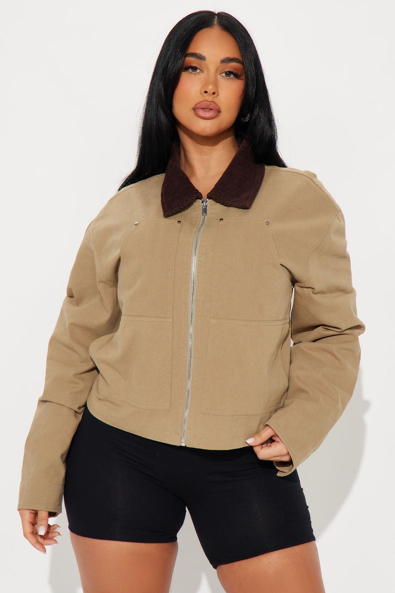 Joelle Barn Jacket - Taupe Product Image