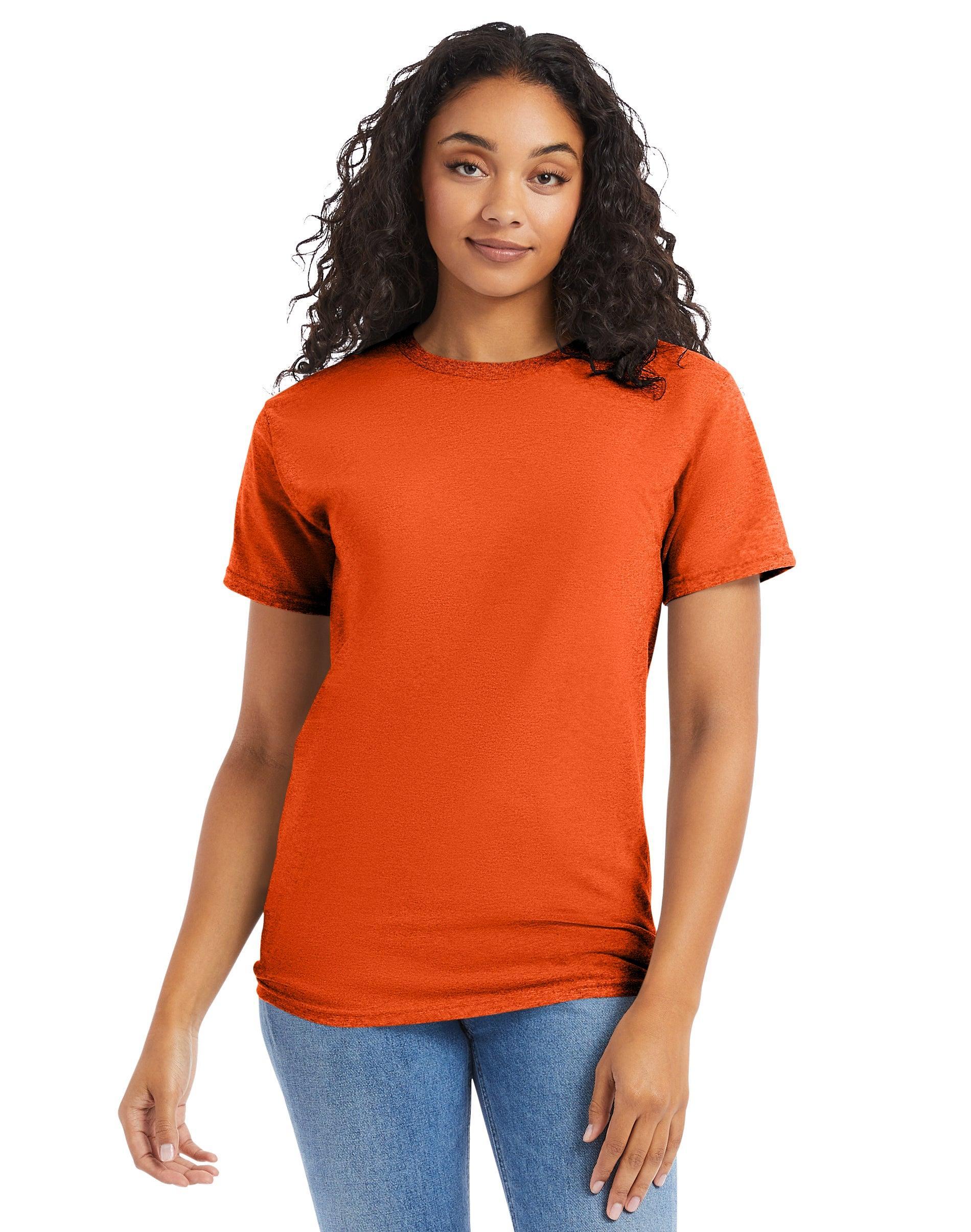 Men's Hanes® Essentials 4-Pack Cotton T-Shirt, Size: XL, Orange Product Image