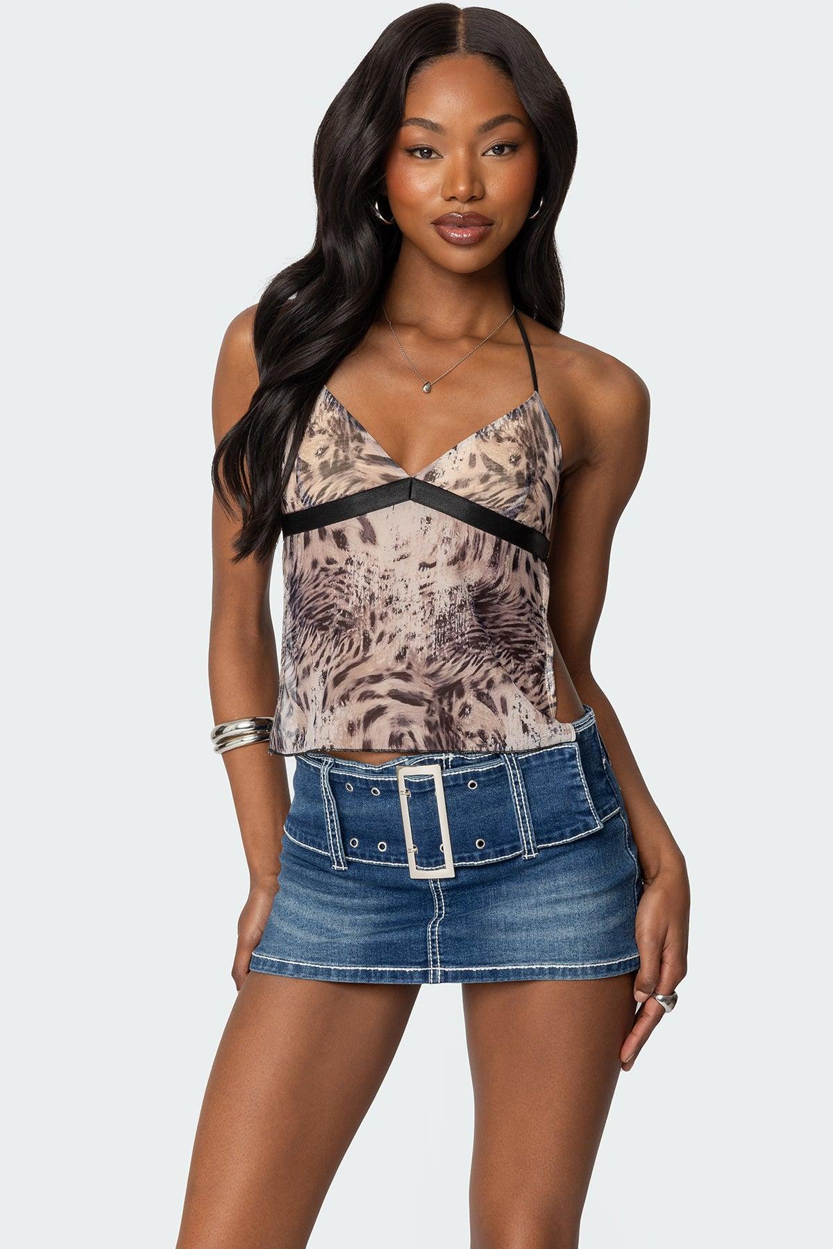 Ziena Leopard Printed Backless Top Product Image