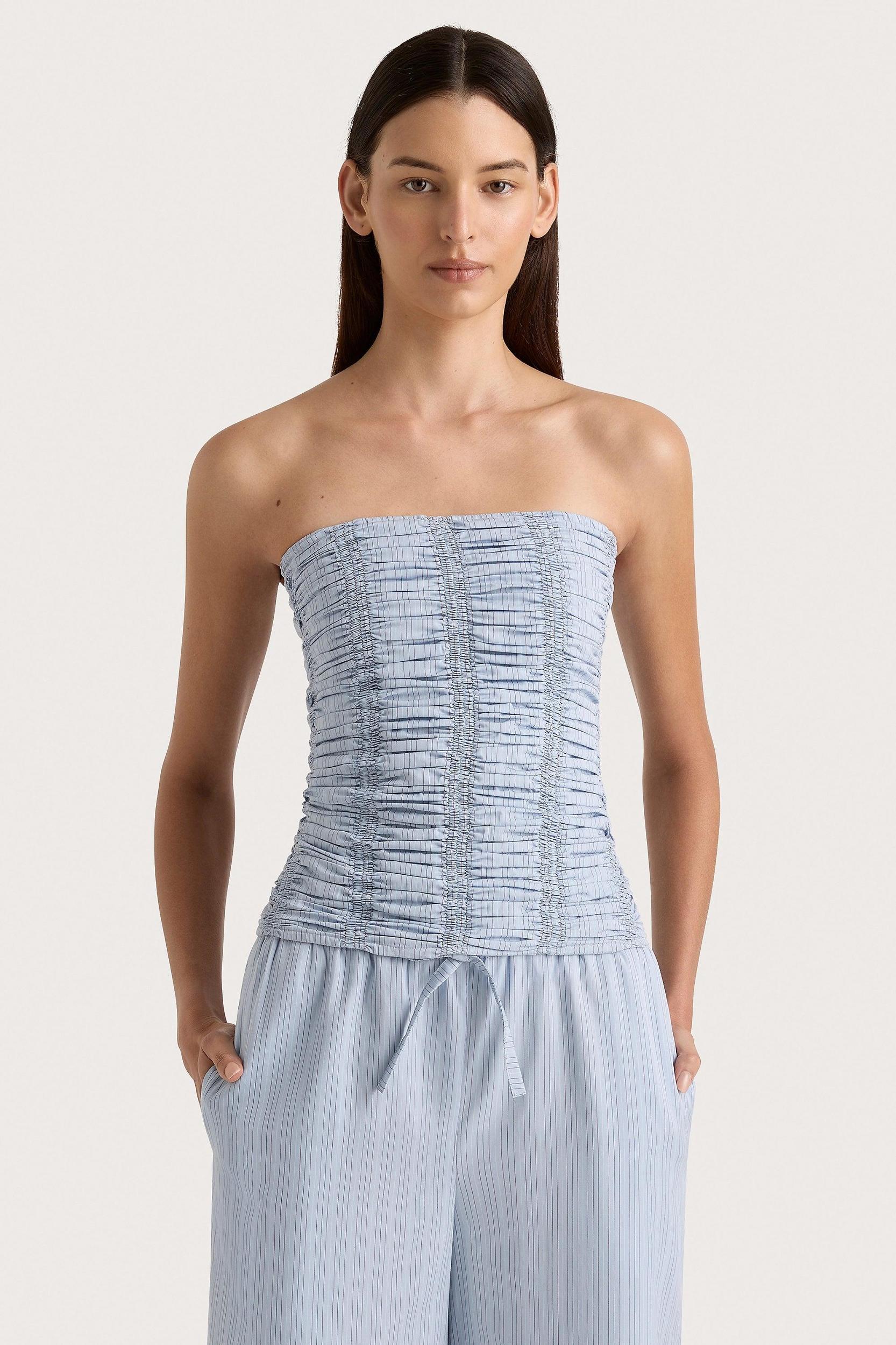 Freja Pant Blue Pinstripe Product Image