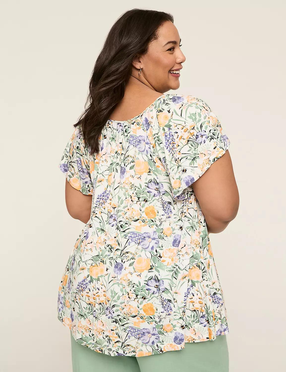 Swing Flutter-Sleeve Boatneck Top Product Image