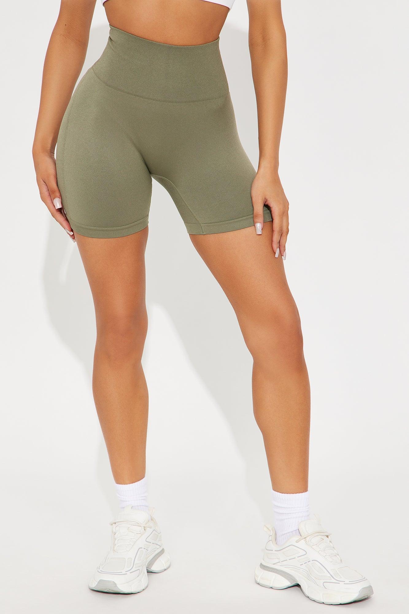Mia Seamless Biker Short - Olive Product Image