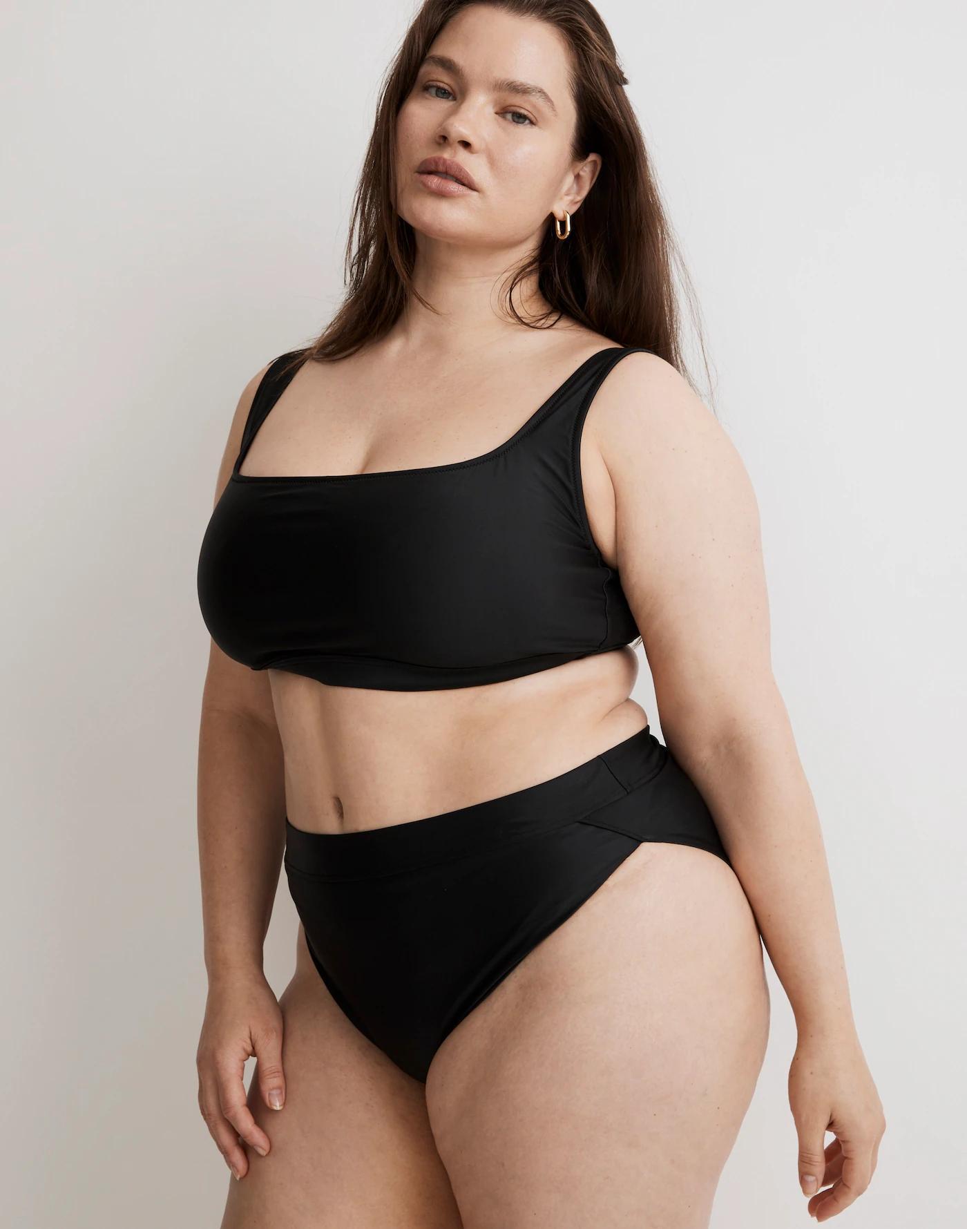Plus High-Rise Crossover Bikini Bottom Product Image