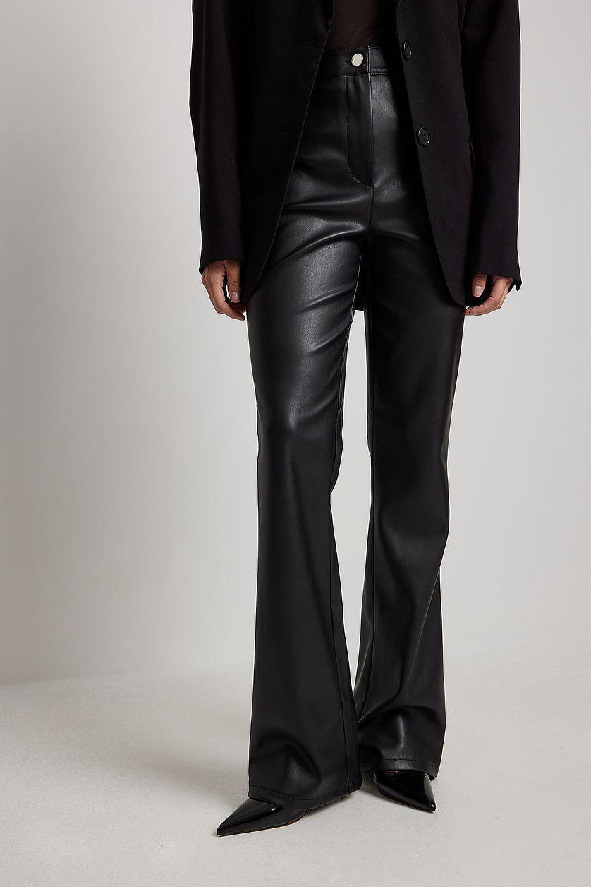 Fitted Flared PU Pants Product Image