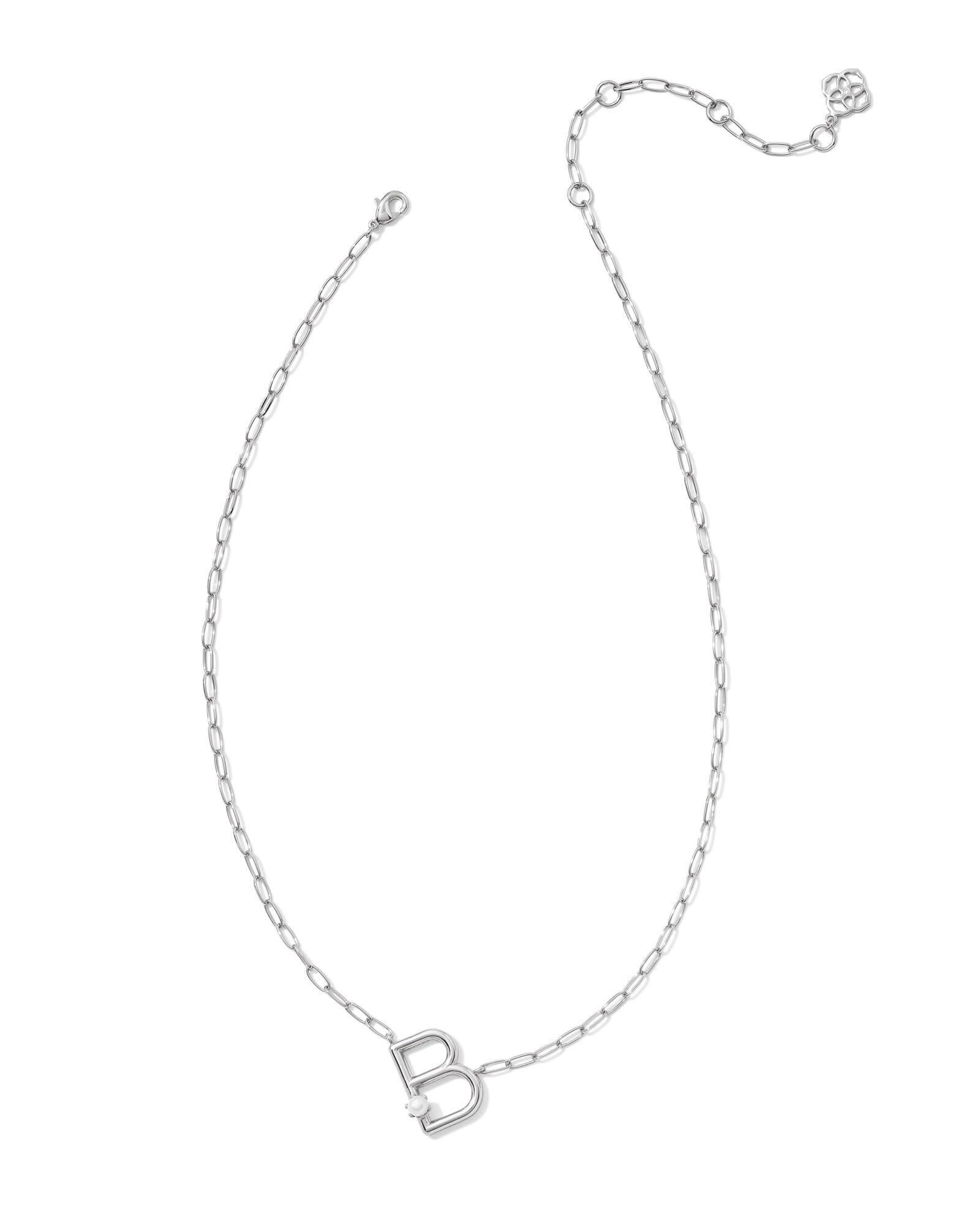 Pearl Silver Letter X Short Pendant Necklace in Freshwater Cultured Pearl Product Image