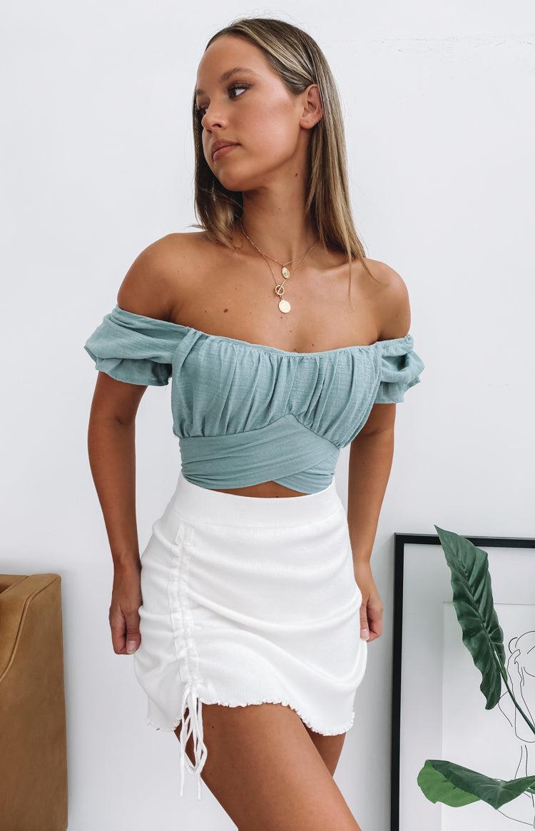 Heritage Wrap Top Sage Product Image