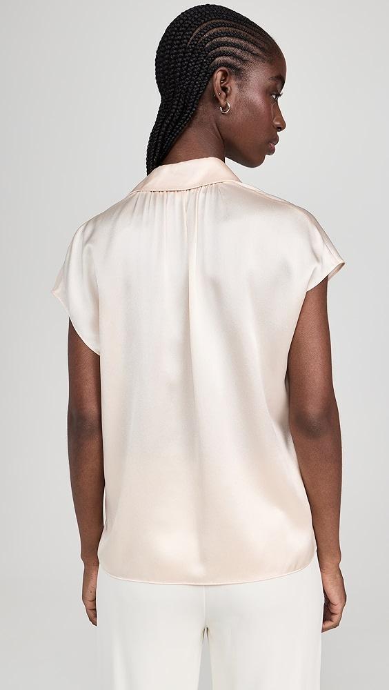 Vince Cap Sleeve Ruched Back Blouse | Shopbop Product Image