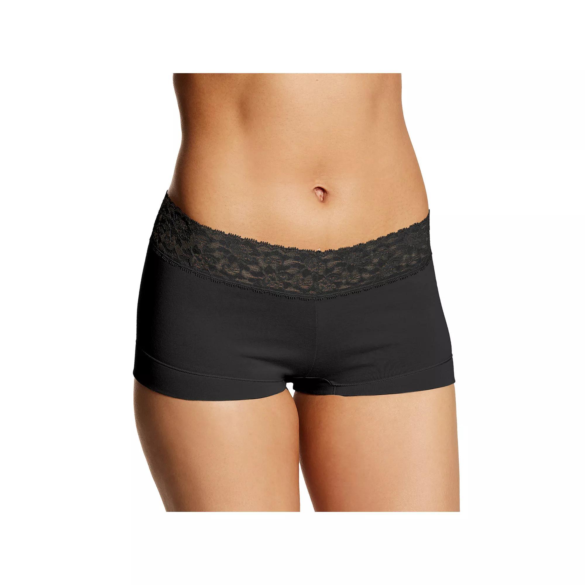 Maidenform Dream Cotton Lace-Trim Boyshort Underwear 40859, Womens Product Image
