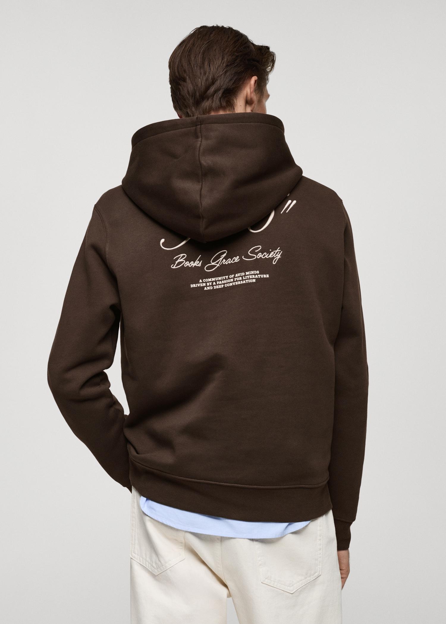 Embroidered hoodie - Men | MANGO USA Product Image