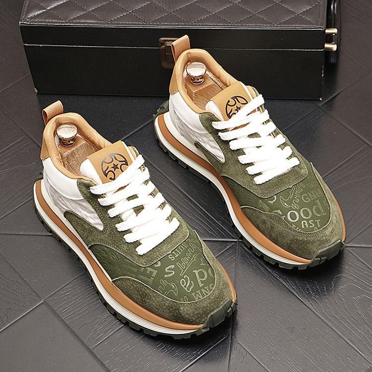 Lettering Lace-Up Sneakers Product Image
