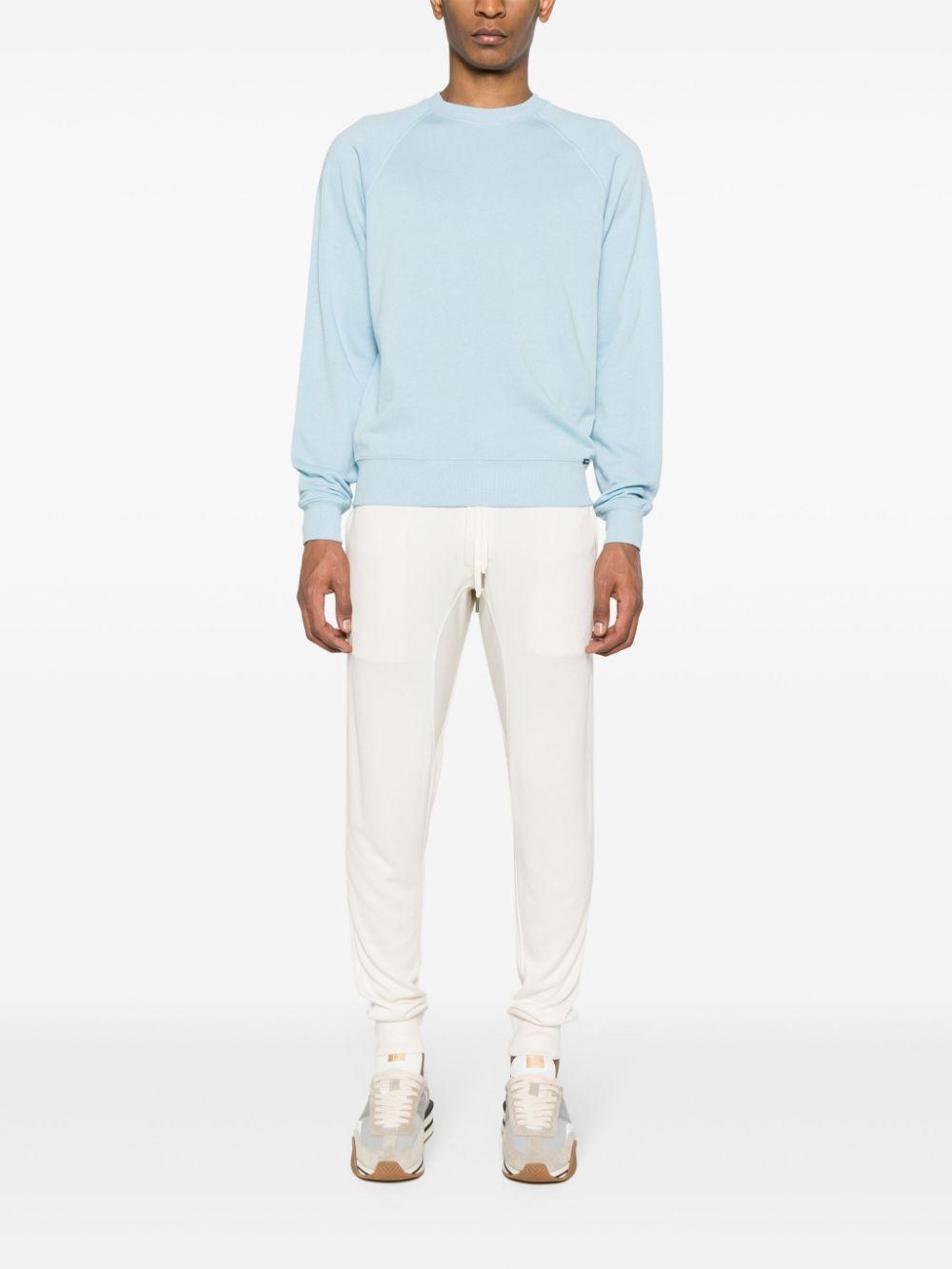 TOM FORD Mélange Cotton-blend Sweatshirt In Blue Product Image