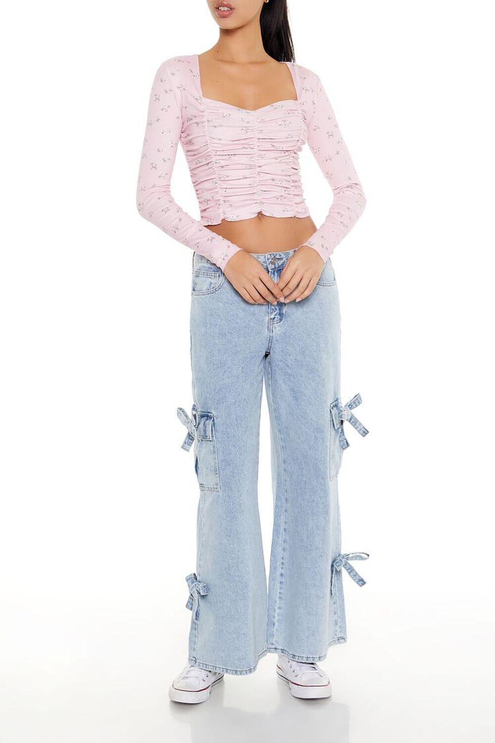 Ruched Floral Print Crop Top | Forever 21 Product Image