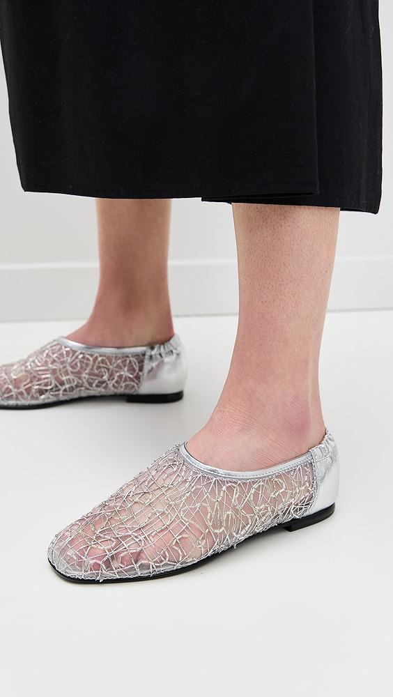 SIMKHAI Eden Metallic Lace Ballet Flats | Shopbop Product Image