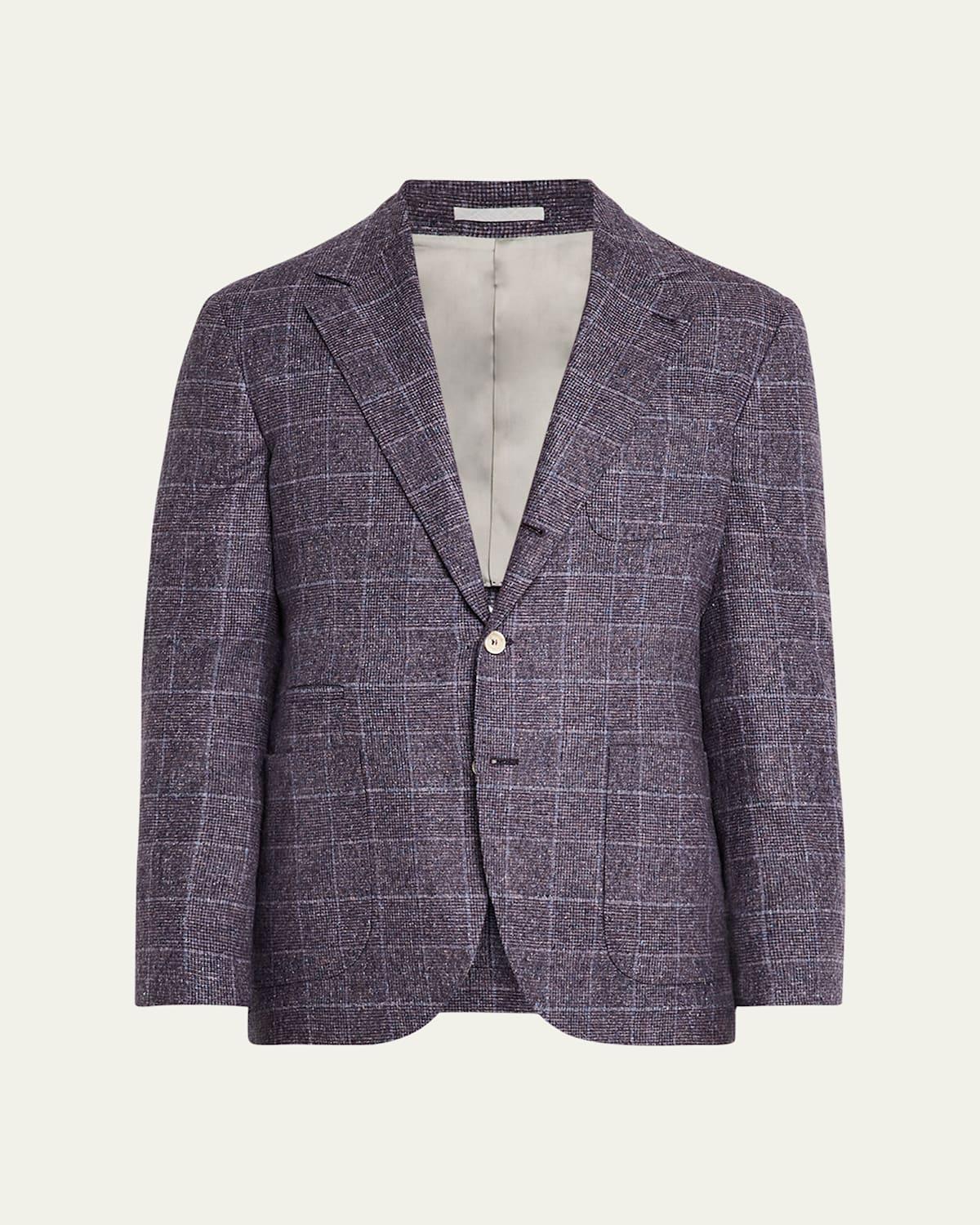 Mens Plaid-Print Wool Sport Coat Product Image