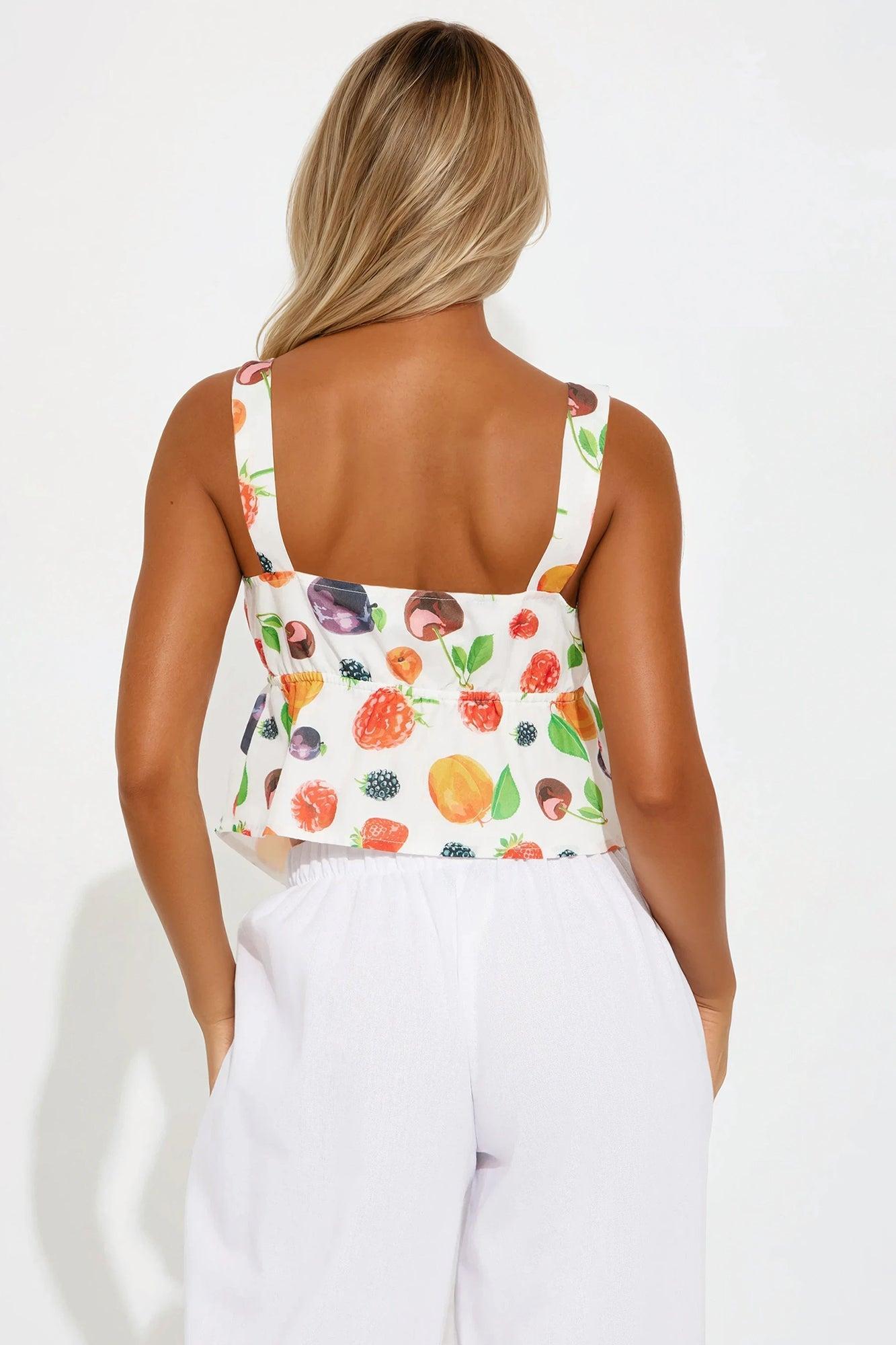 Delicate Taste Tie Front Top - White/combo Product Image