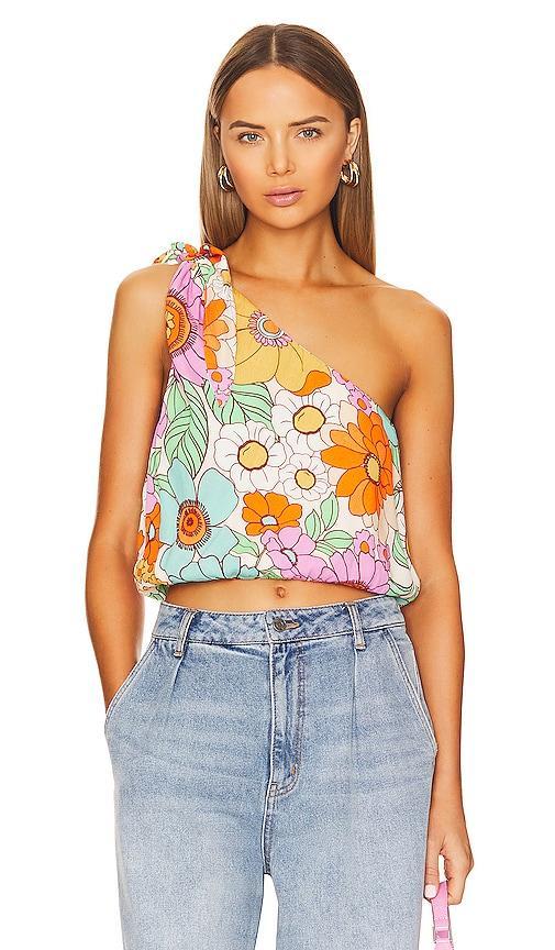 Show Me Your Mumu Heyday One Shoulder Top (Flower Market) Women's Clothing Product Image