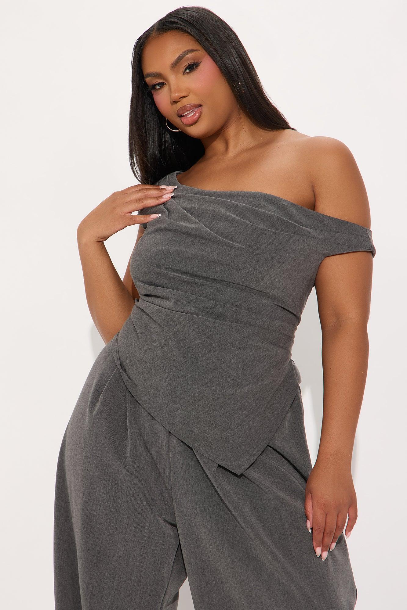 Running Late Jumpsuit - Charcoal Product Image
