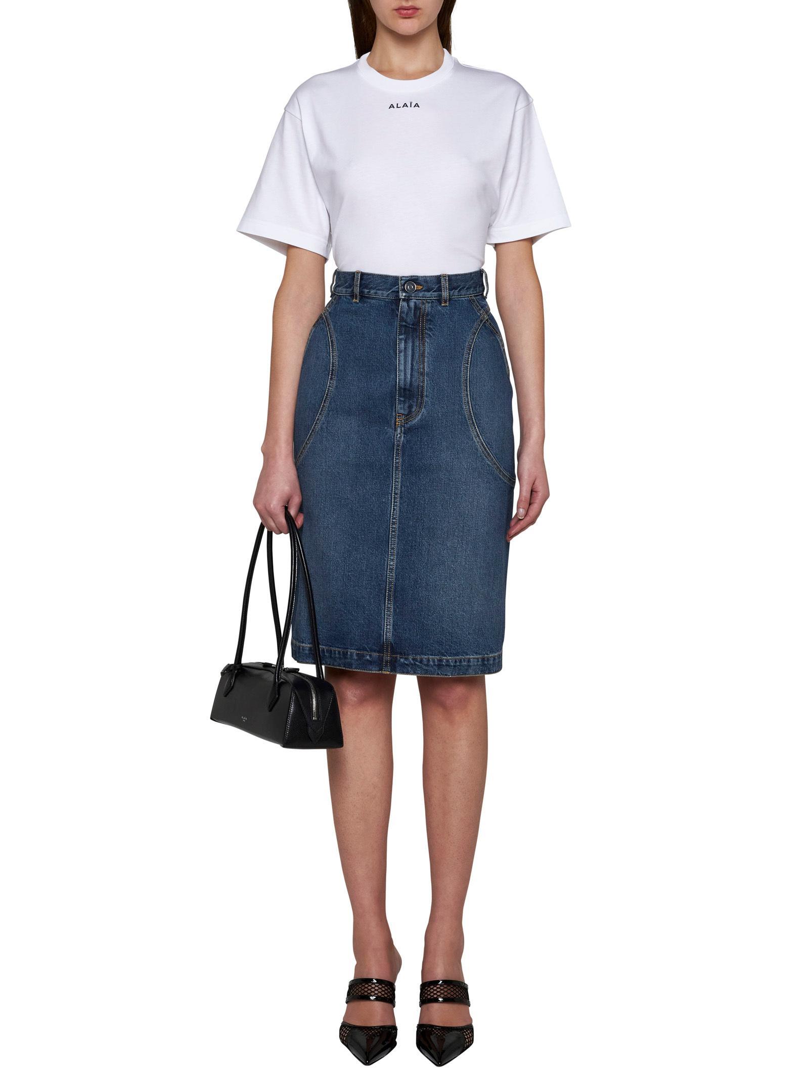 ALAÏA Alaia Skirts In Blue Vintage Product Image