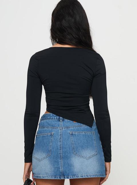 Inca Long Sleeve Top Black Product Image