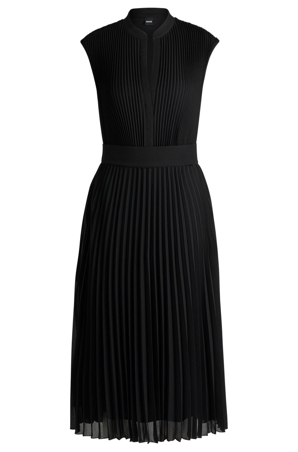 Plissé-crepe dress with notch neckline Product Image