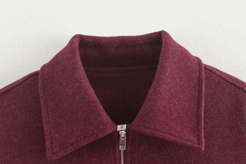 Plain Pocket Detail Zip Jacket Product Image