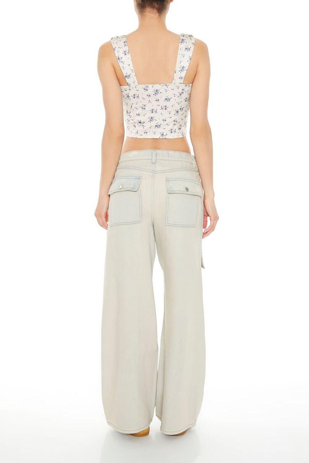 High-Rise Wide-Leg Cargo Jeans | Forever 21 Product Image