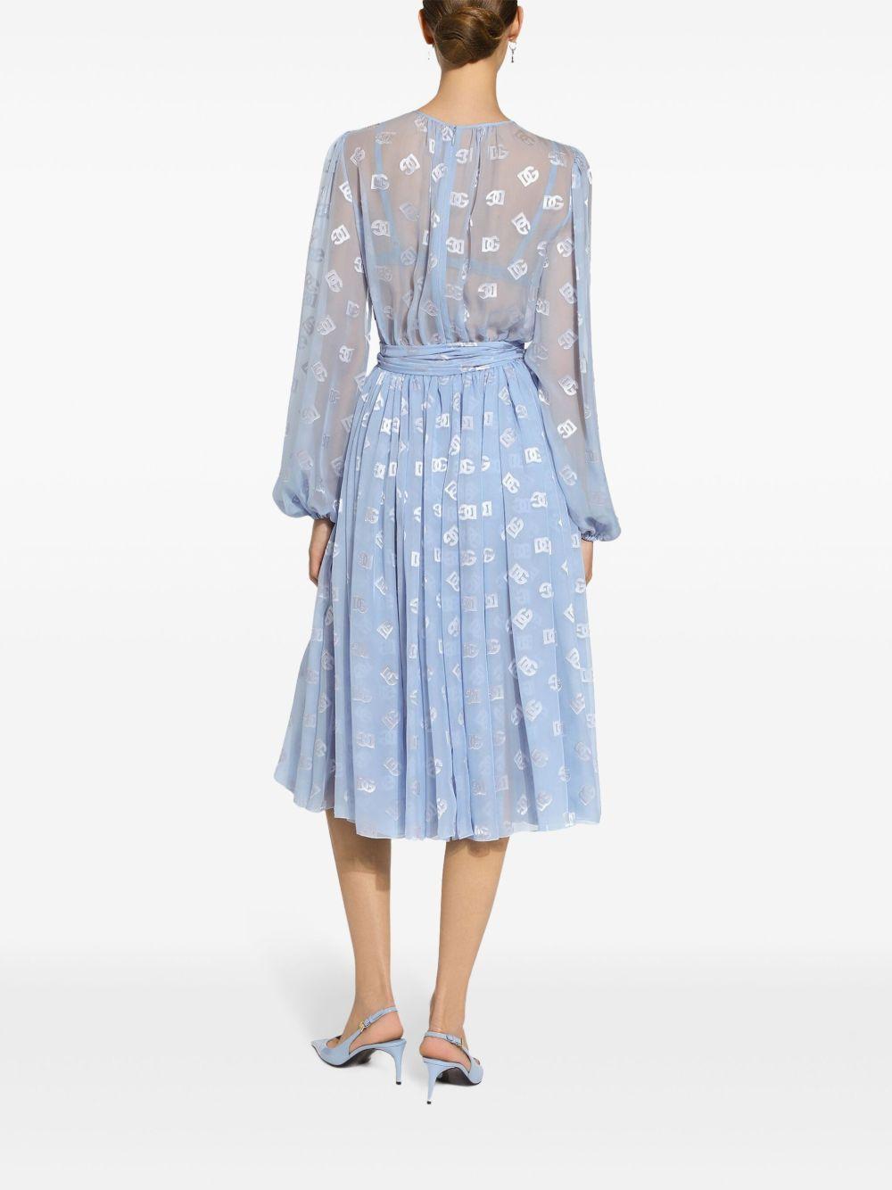 monogram-jacquard chiffon midi dress Product Image