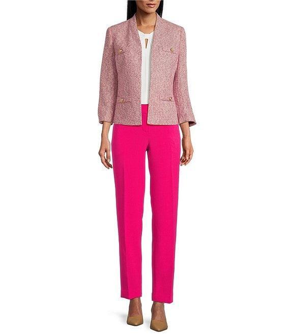 Kasper Collarless Long Sleeve Tweed Jacket Product Image