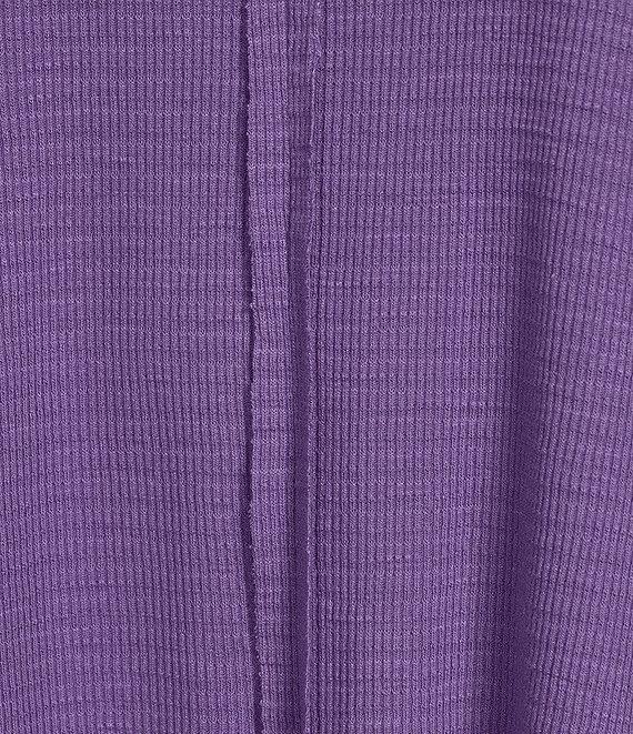 Westbound Petite Size Solid Knit 3/4 Bell Sleeve V-Neck Top Product Image