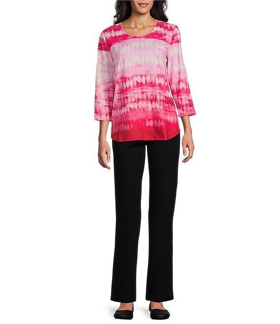 Allison Daley 3/4 Sleeve Crew Neck Knit Top Product Image