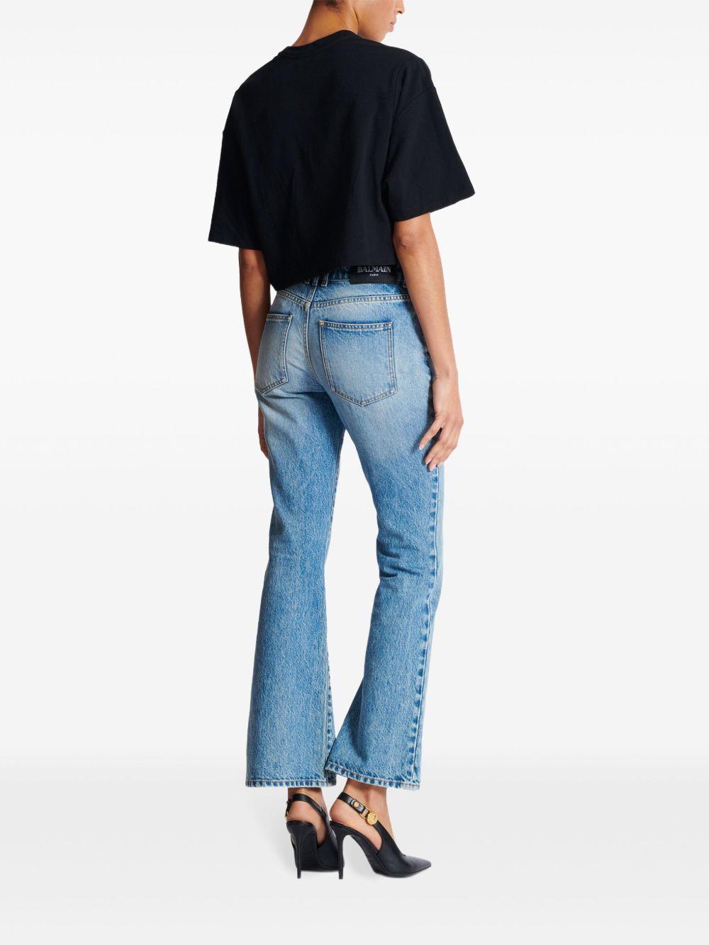 logo-flocked cropped T-shirt Product Image