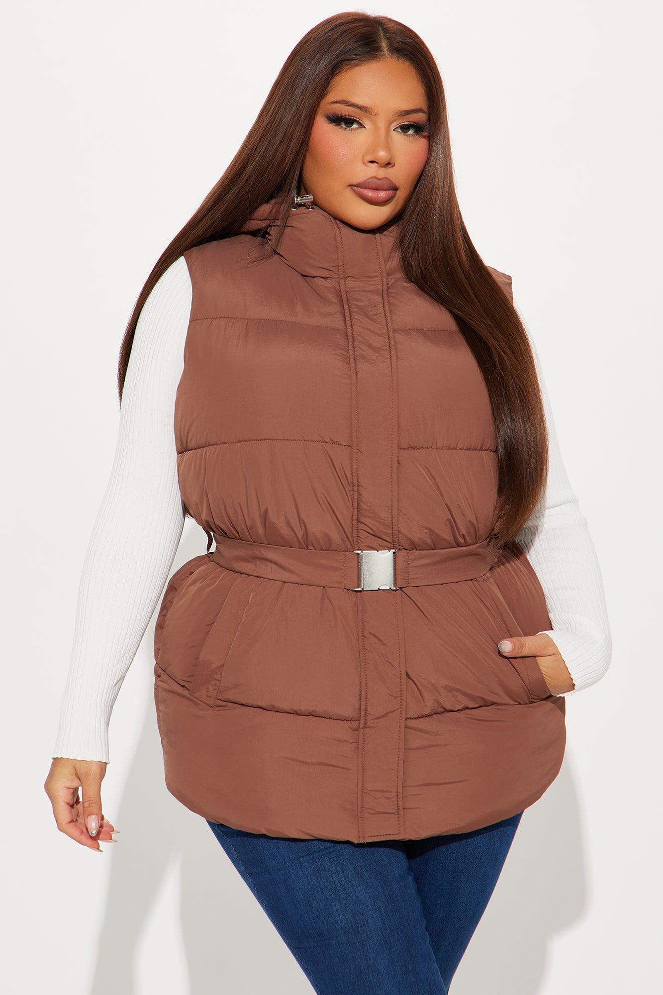 Hold You Down Puffer Vest - Chocolate Product Image
