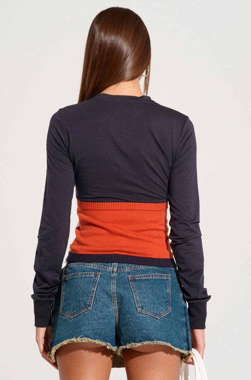 UP CLOSE AND PERSONAL LONG SLEEVE TOP Product Image