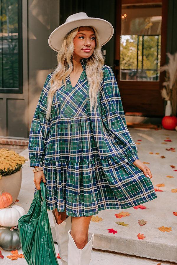 Apple Picking Pretty Plaid Mini Dress Product Image