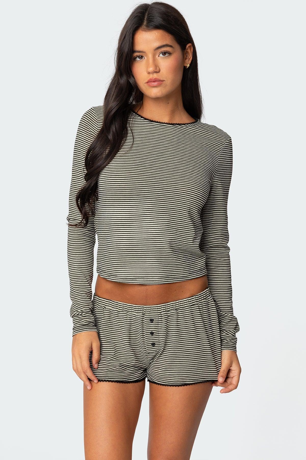 Suzy Striped Long Sleeve T Shirt Product Image