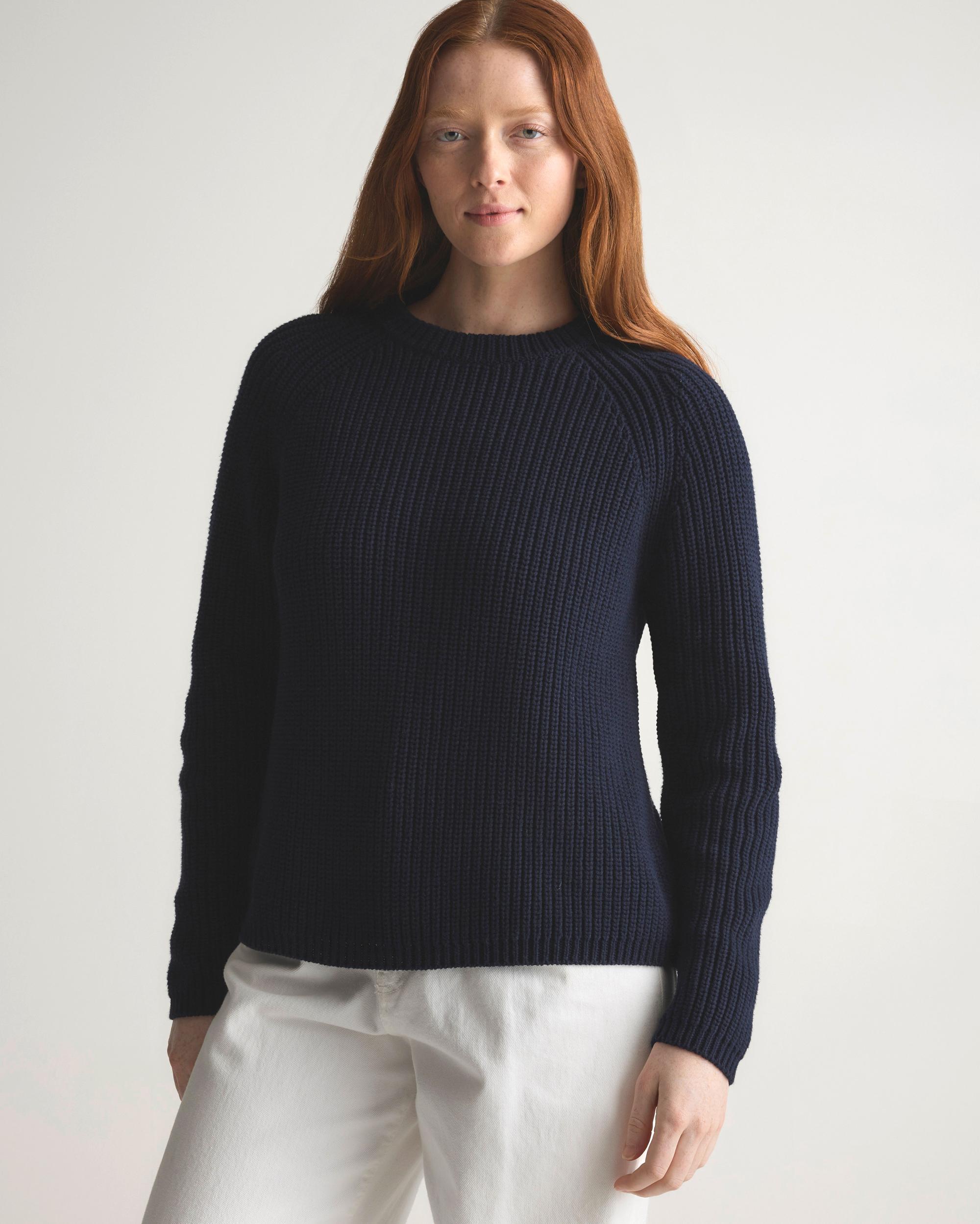 Quince | Women's Fisherman Crew Sweater Size XS, Organic Cotton Product Image