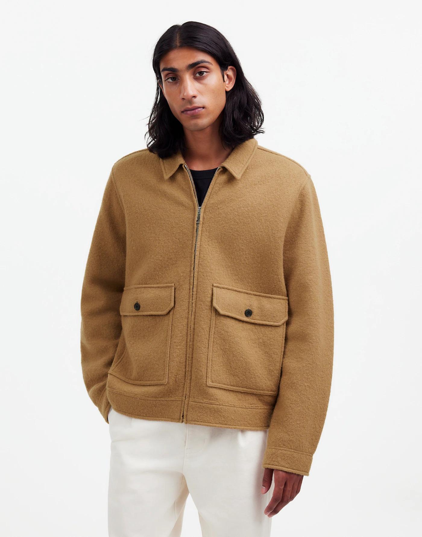 Boiled Wool Zip-Front Jacket Product Image