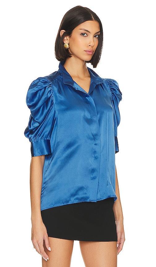 Gillian Silk Ruched Sleeve Top Product Image