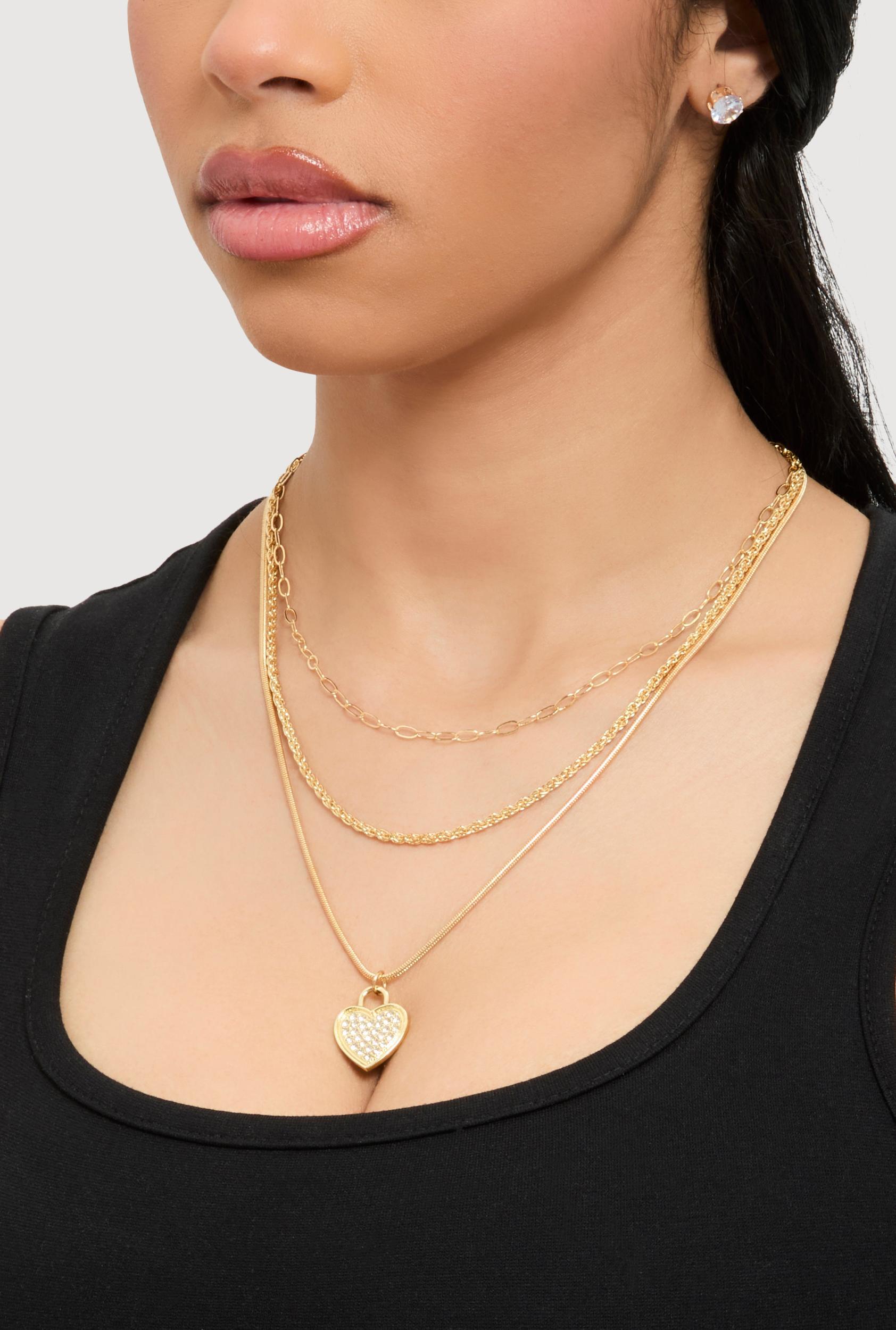Cubic Zirconia Bear Charm Necklace with Stud Earrings Female Product Image